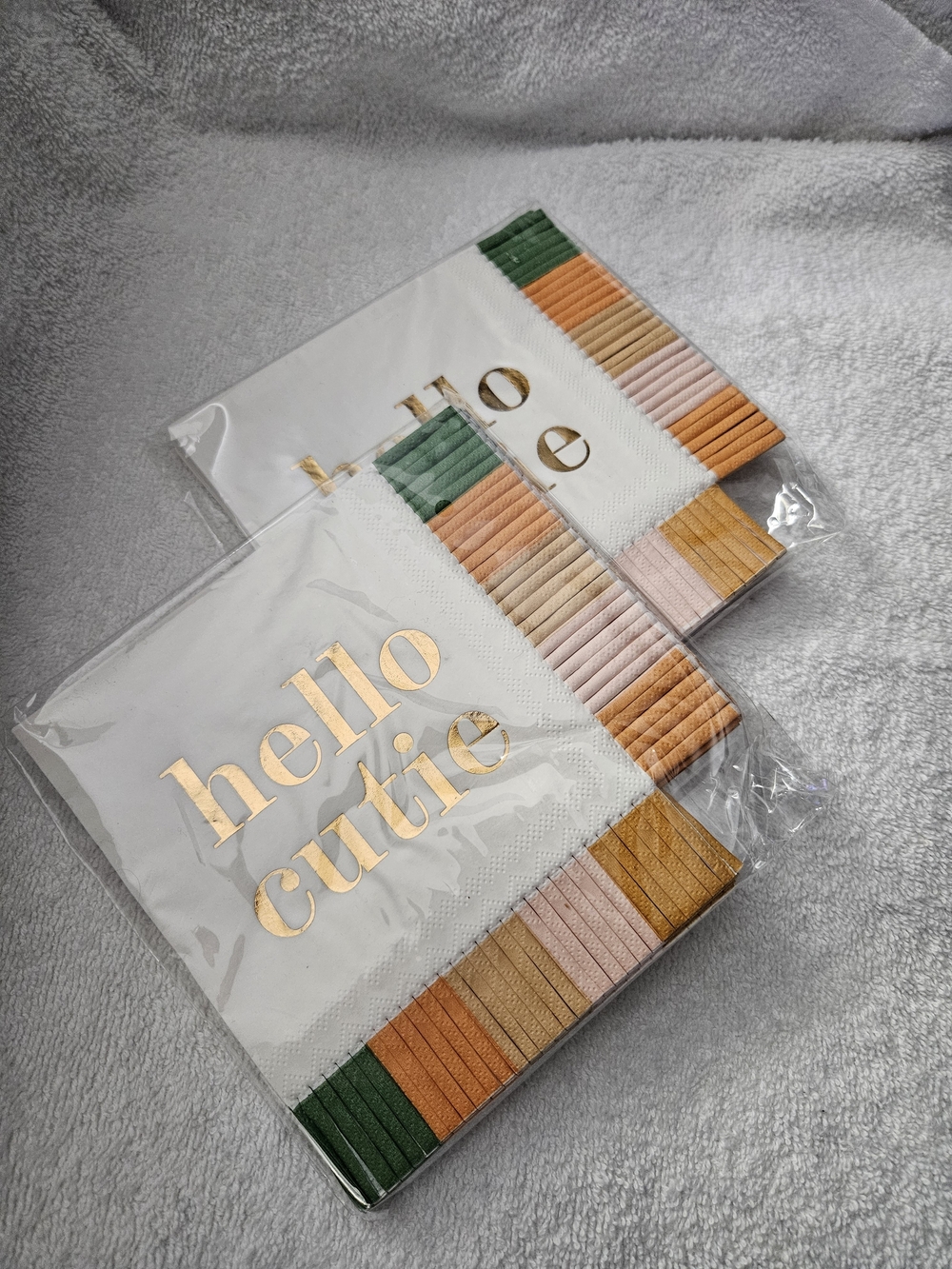 Target Spritz Hello Cutie Fringe Lunch Napkins 30ct Orange Baby Shower Lot of 2